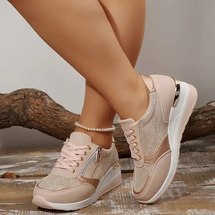 Claire | Orthopedic Lace-Up Sneakers with Side Zipper