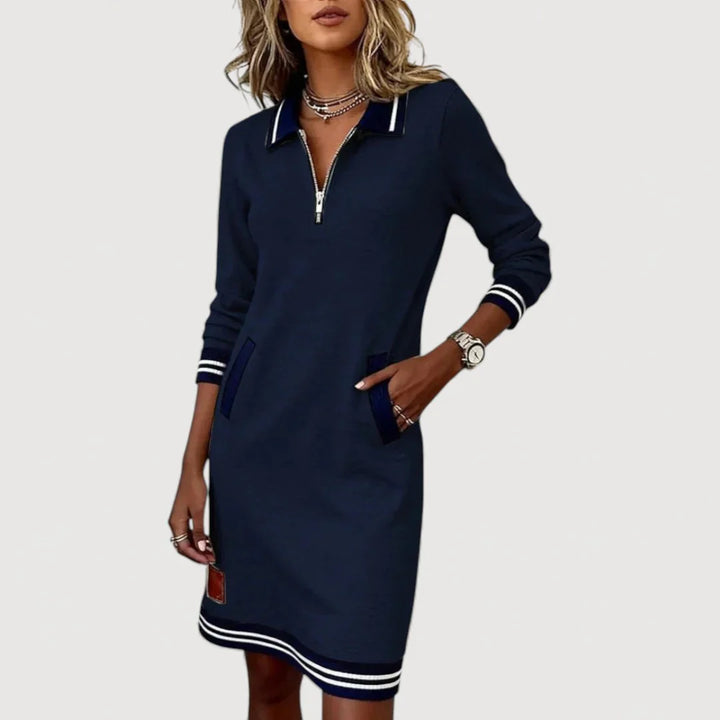 MARIETTA – CASUAL ZIP-NECK DRESS