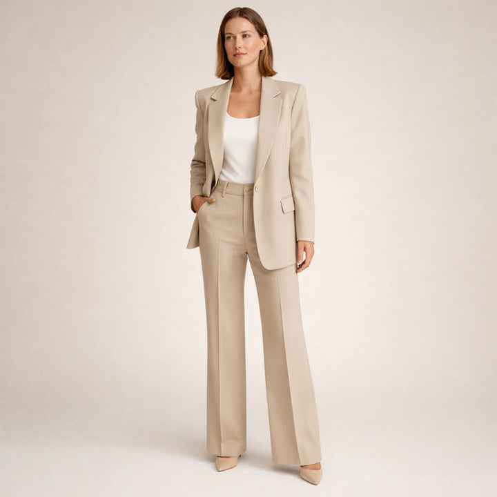 Vanessa™ | Elegant Tailored Set with Flared Trousers