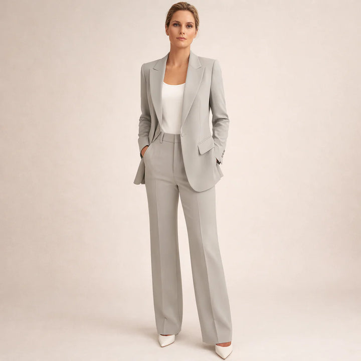 Vanessa™ | Elegant Tailored Set with Flared Trousers
