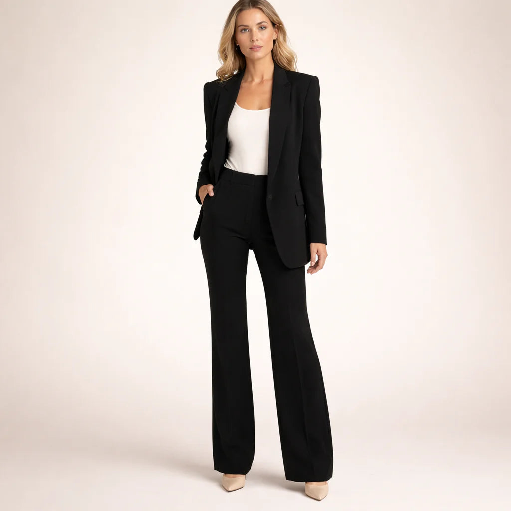 Vanessa™ | Elegant Tailored Set with Flared Trousers