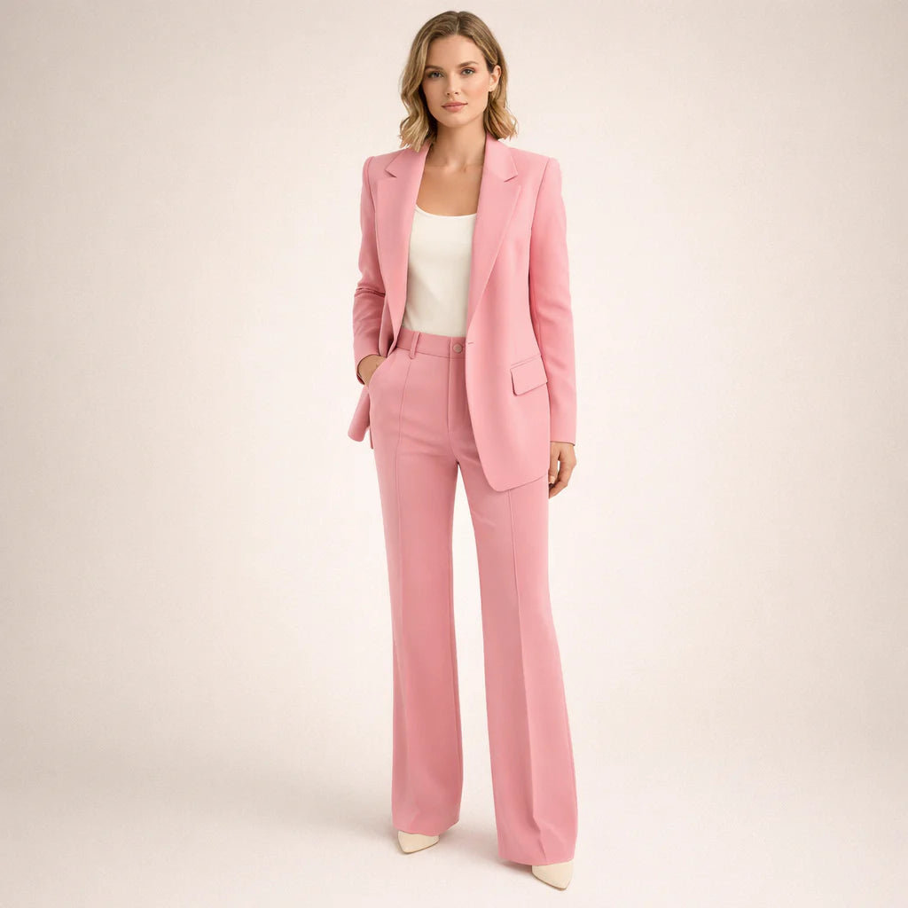 Vanessa™ | Elegant Tailored Set with Flared Trousers