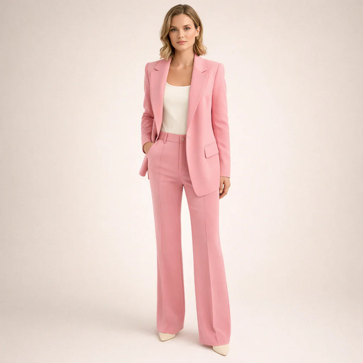 Vanessa™ | Elegant Tailored Set with Flared Trousers