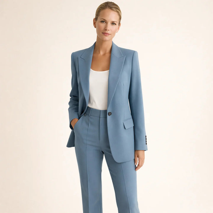 Vanessa™ | Elegant Tailored Set with Flared Trousers