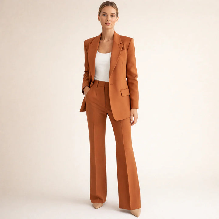Vanessa™ | Elegant Tailored Set with Flared Trousers