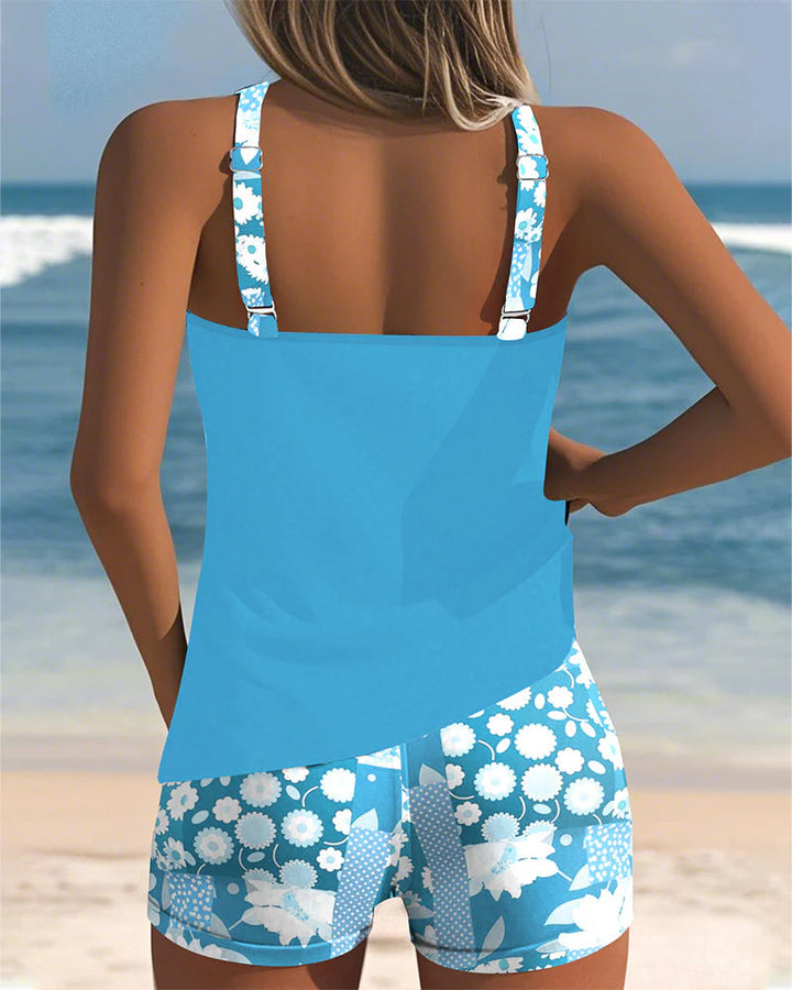 Maëlle | Sporty Floral Print Tankini
