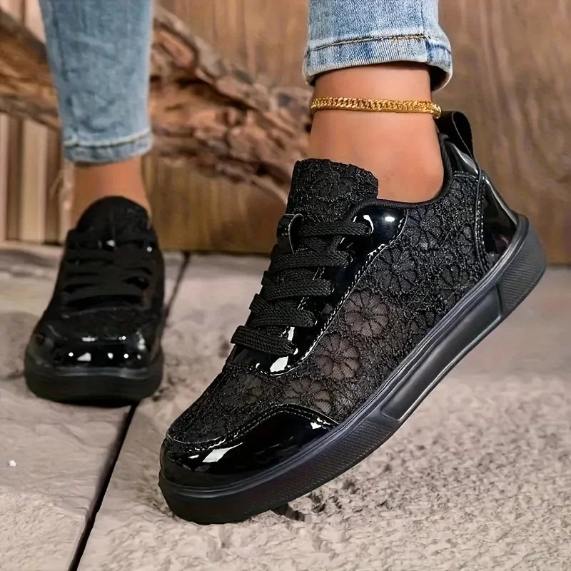 Lunara™ Ivory Lace Sneakers