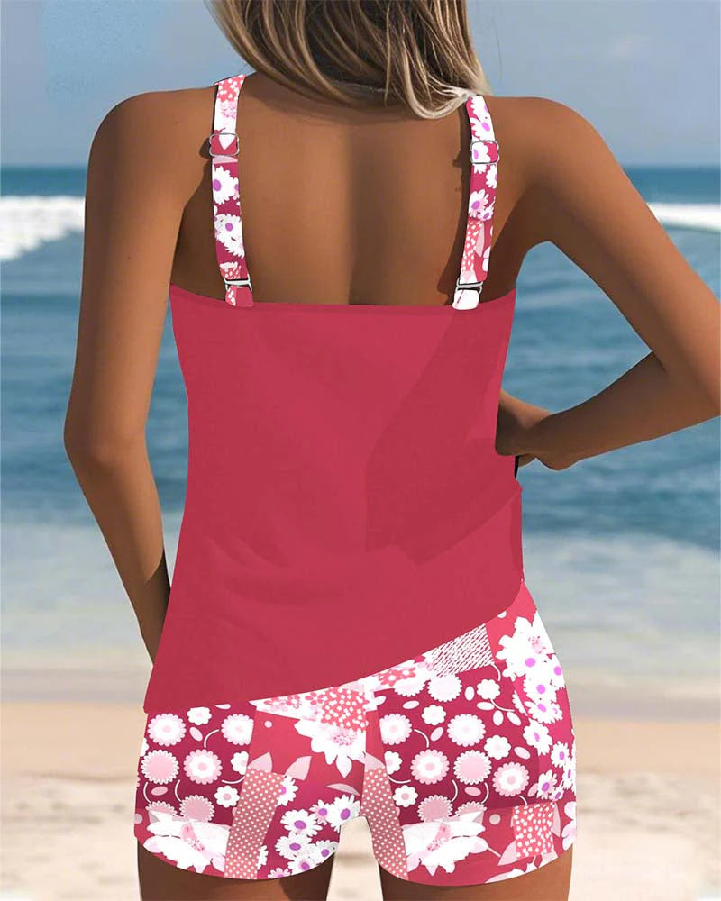Maëlle | Sporty Floral Print Tankini