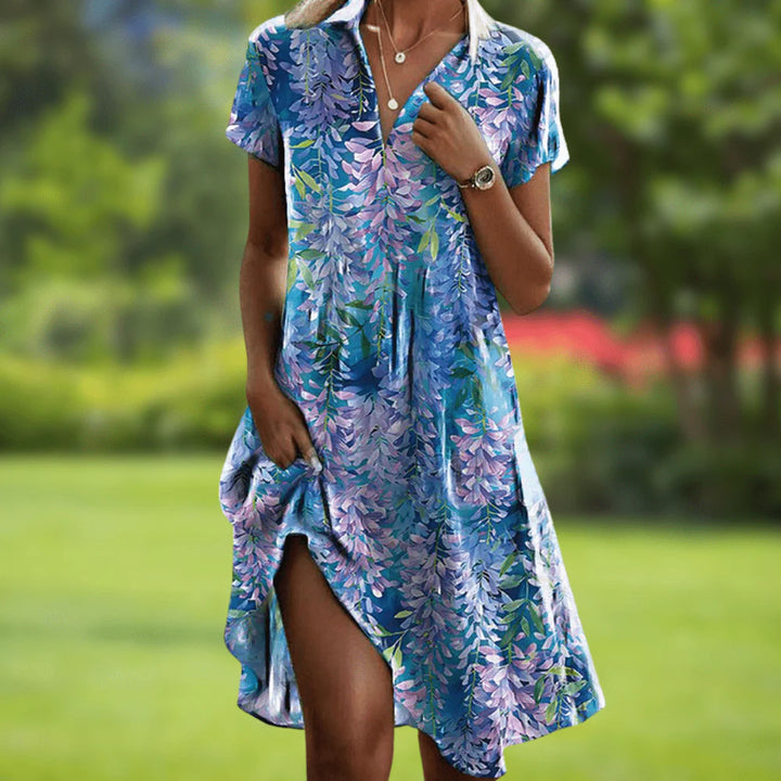 Julia | Floral Summer Dress with V-Neck and Relaxed Fit
