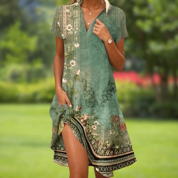 Julia | Floral Summer Dress with V-Neck and Relaxed Fit