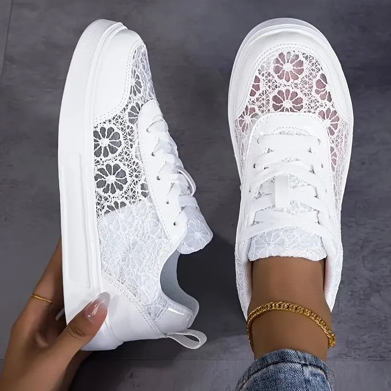 Lunara™ Ivory Lace Sneakers