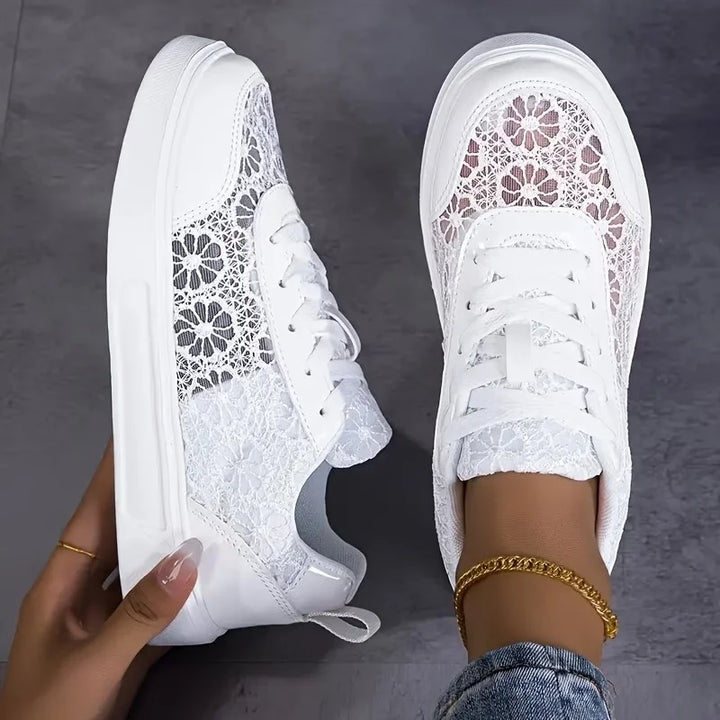 Lunara™ Ivory Lace Sneakers