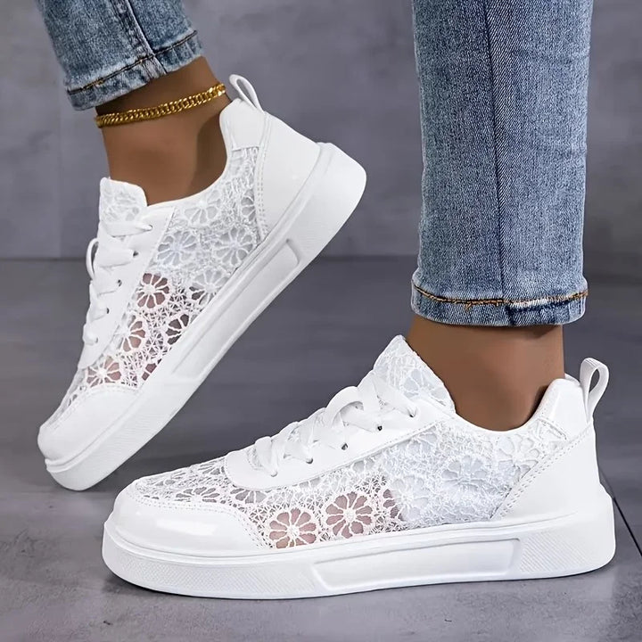 Lunara™ Ivory Lace Sneakers