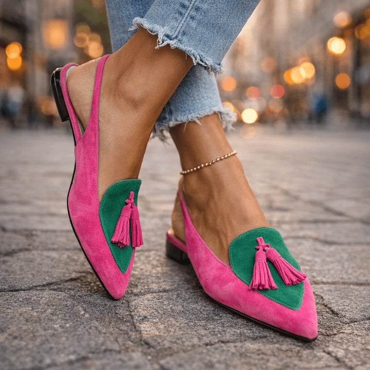 Elena | Suede Sandals with Tassels