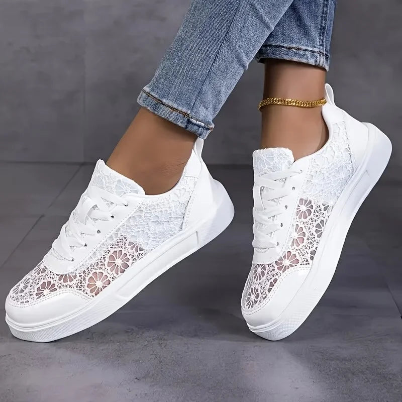 Lunara™ Ivory Lace Sneakers