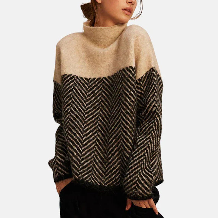 Eva – Herringbone Knit Sweater