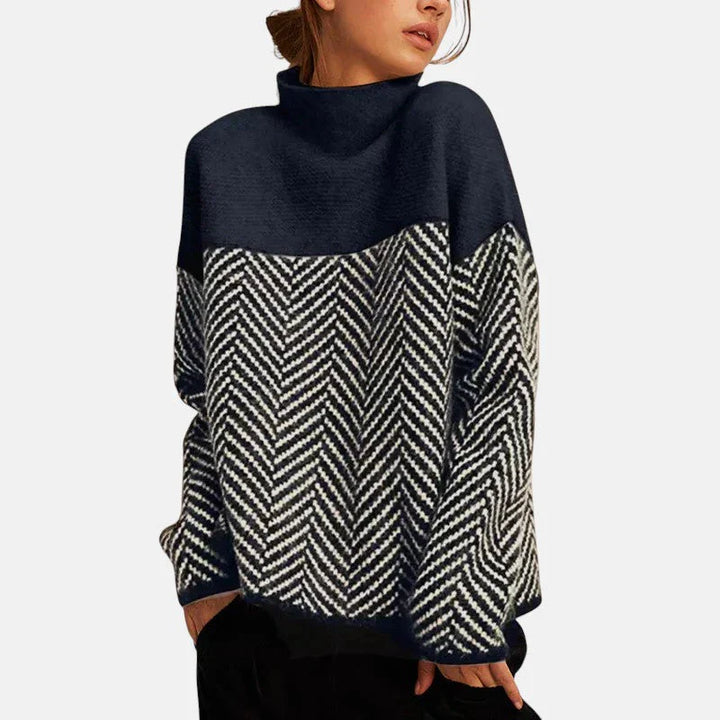 Eva – Herringbone Knit Sweater