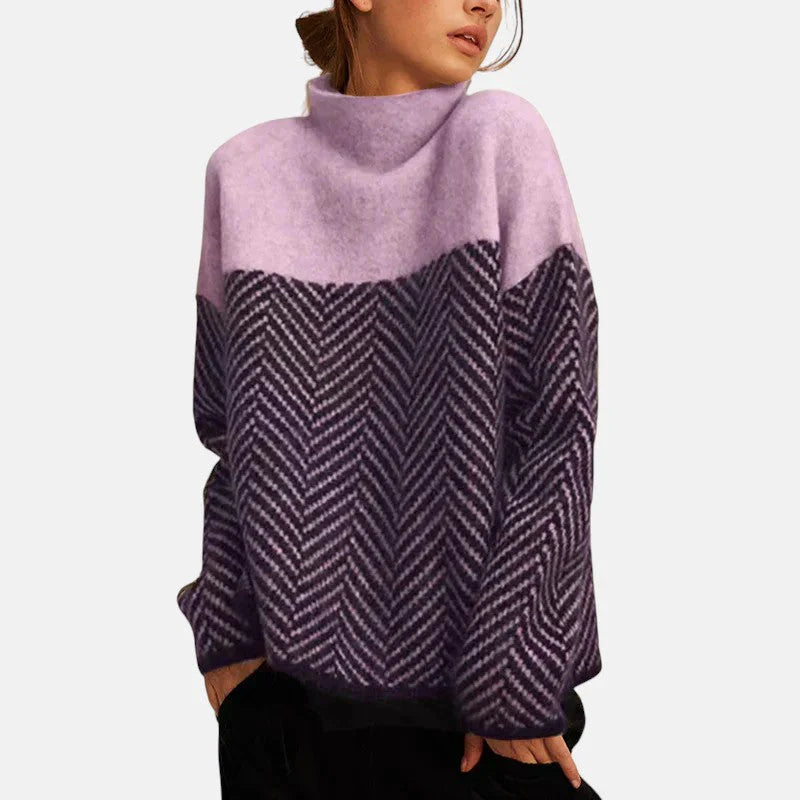 Eva – Herringbone Knit Sweater