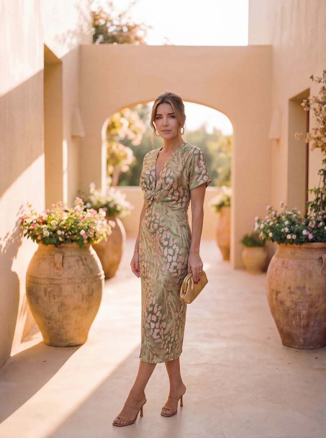 Clara | Copper Midi Dress