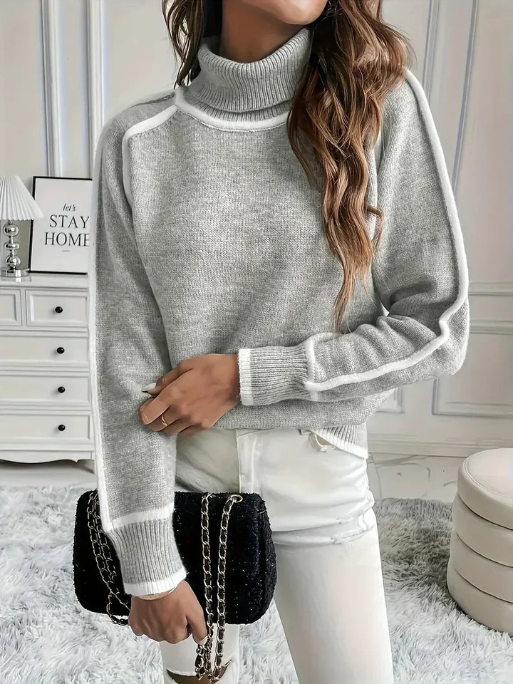 CHRISTINE ELEGANT RELAXED-FIT TURTLENECK SWEATER