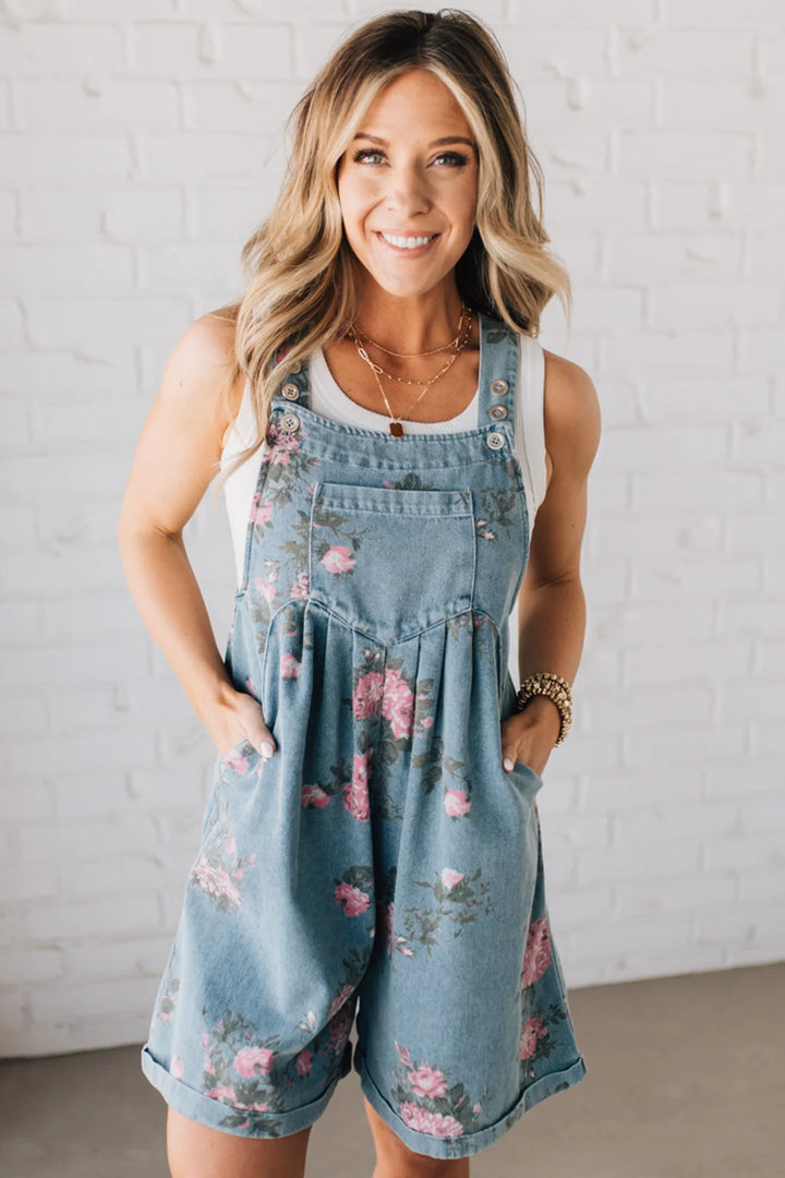 Lucinda | Floral Denim Shortalls