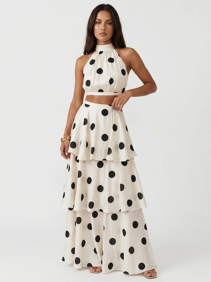 Lucía | Polka Dot Top and Maxi Skirt Set