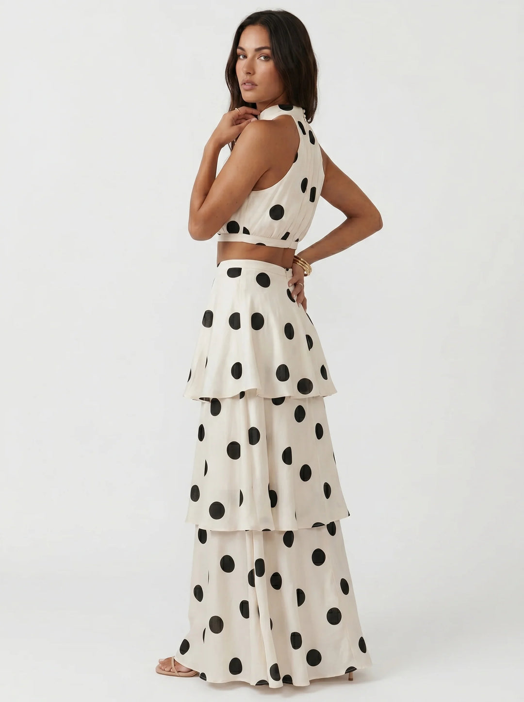 Lucía | Polka Dot Top and Maxi Skirt Set