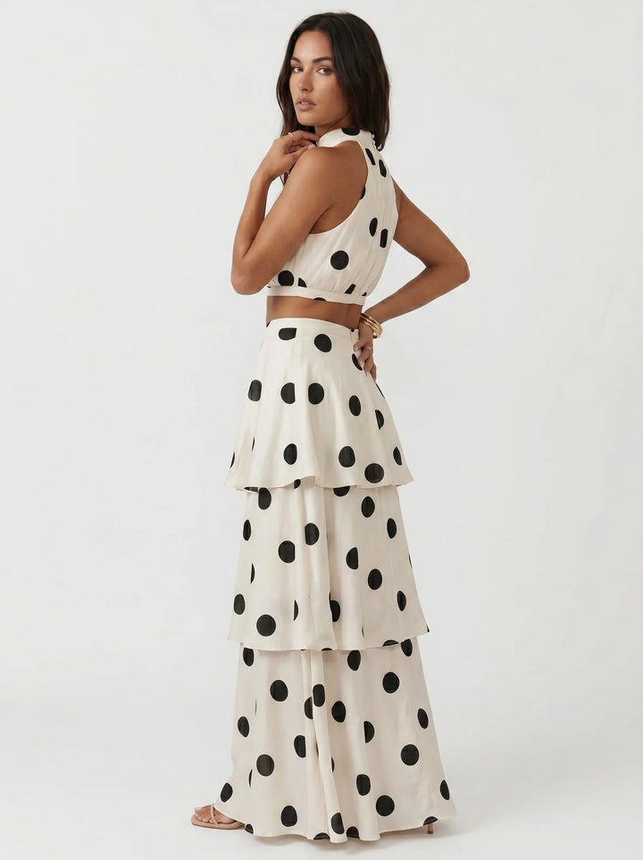 Lucía | Polka Dot Top and Maxi Skirt Set