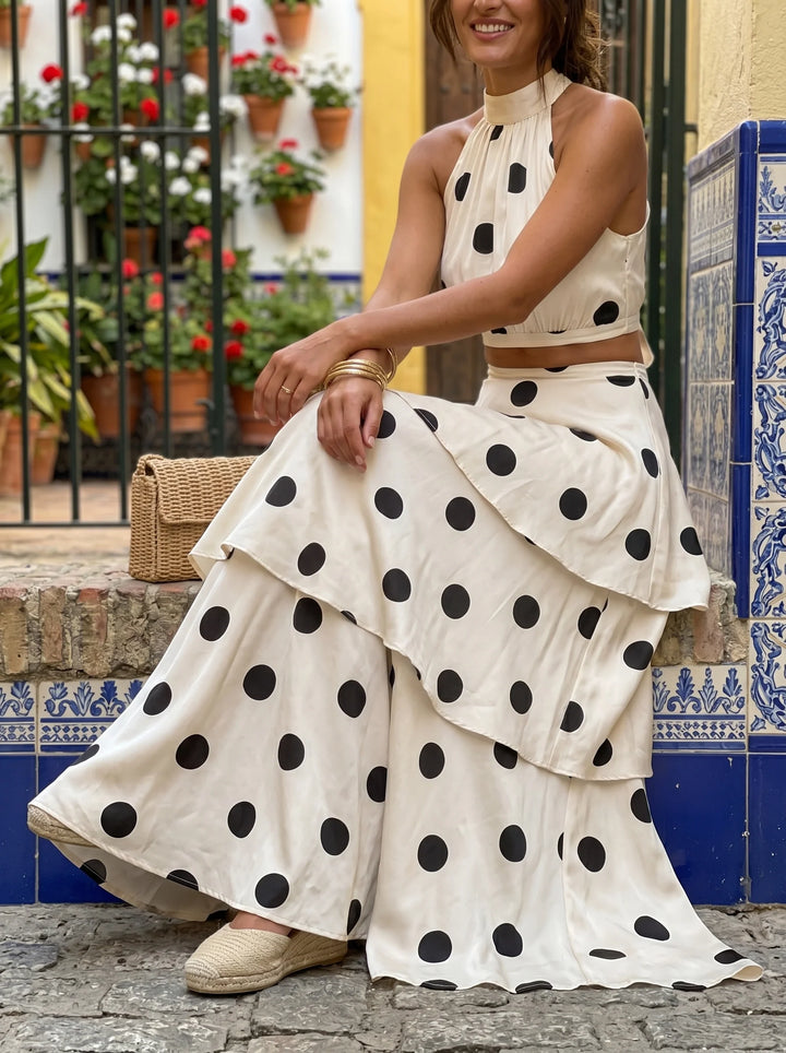 Lucía | Polka Dot Top and Maxi Skirt Set
