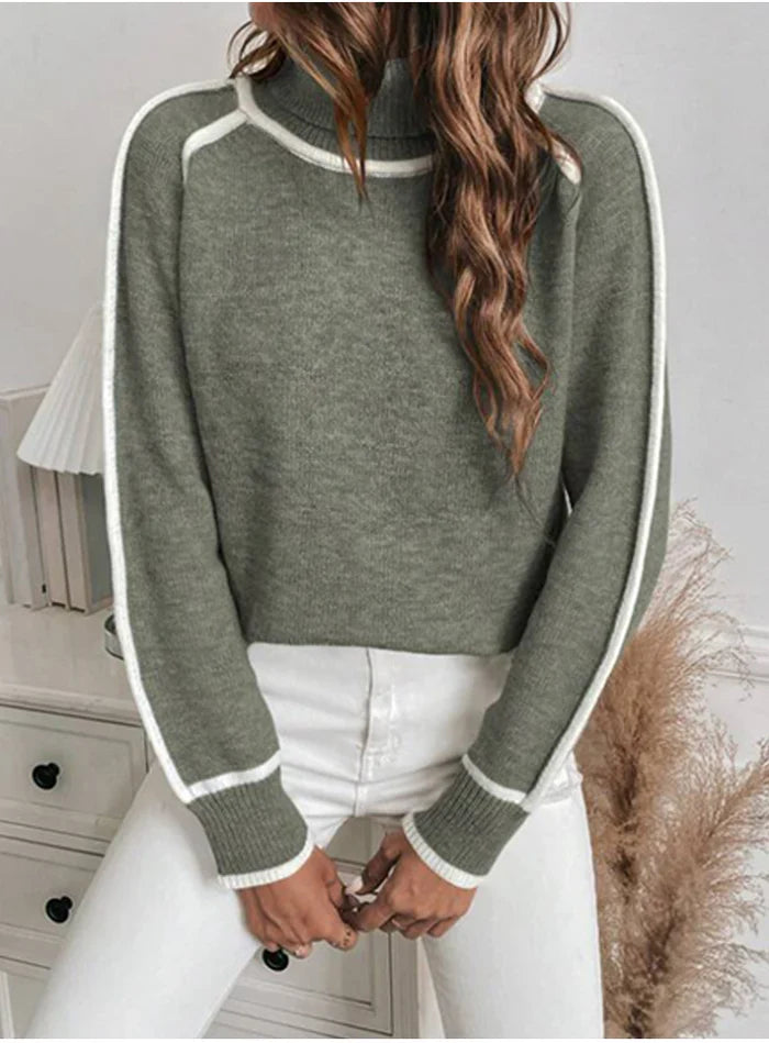 CHRISTINE ELEGANT RELAXED-FIT TURTLENECK SWEATER