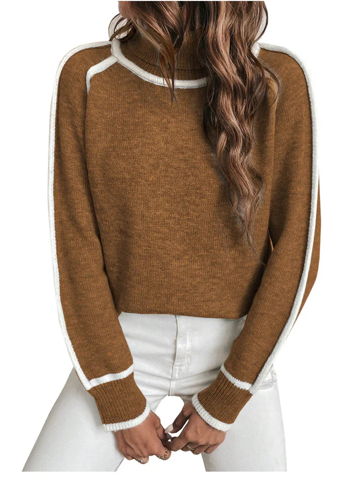 CHRISTINE ELEGANT RELAXED-FIT TURTLENECK SWEATER