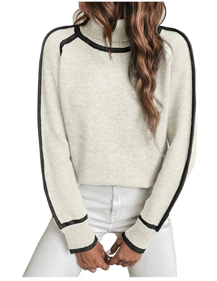 CHRISTINE ELEGANT RELAXED-FIT TURTLENECK SWEATER