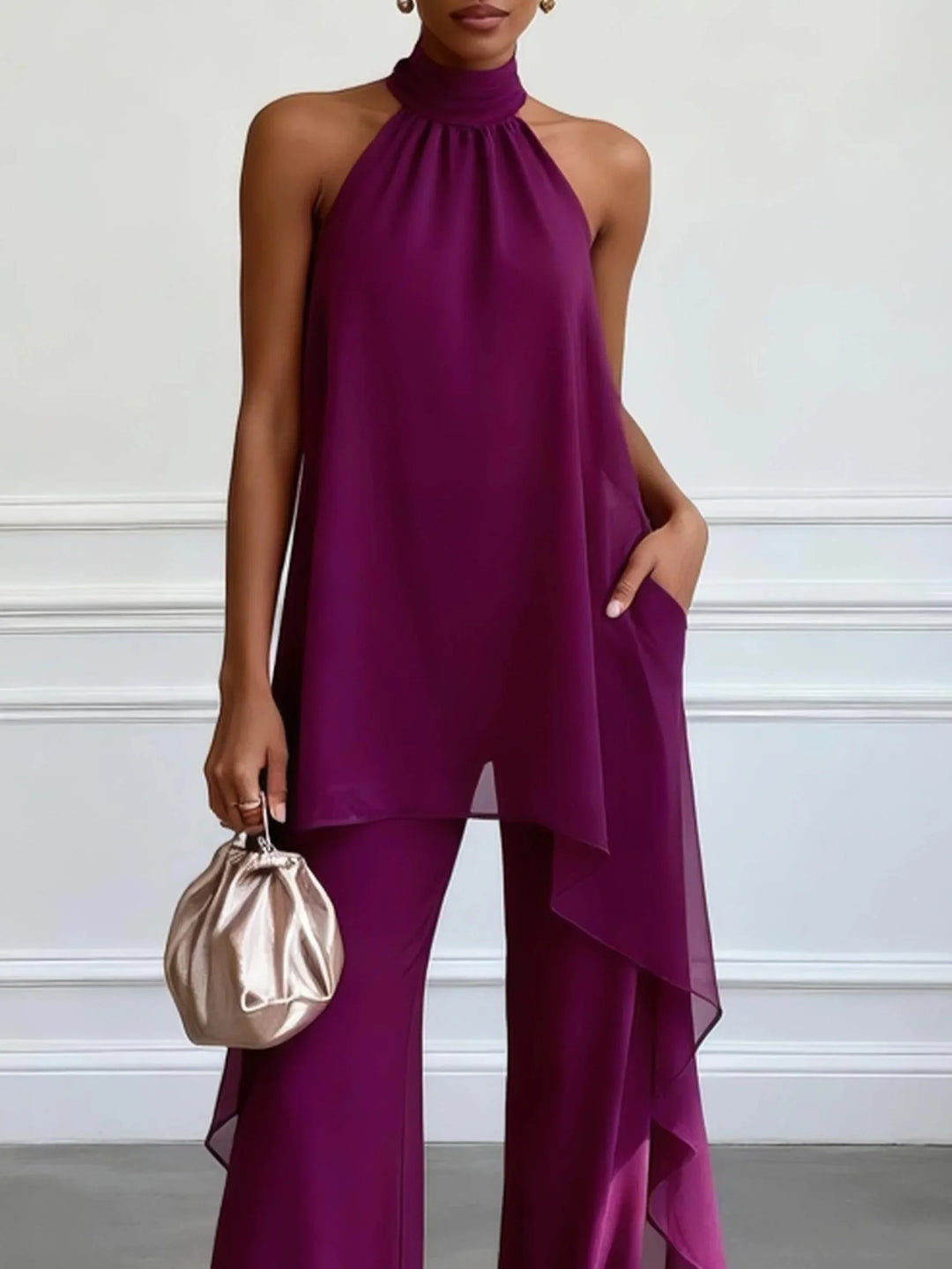 Viola | Elegant Halter Top and Pants Set