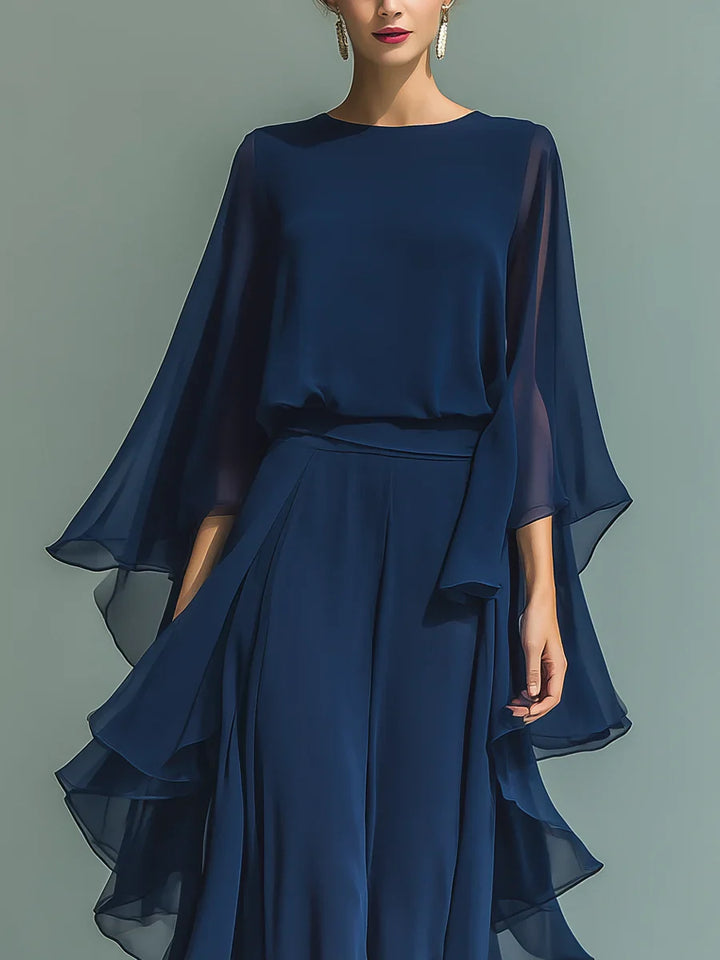 Aurora | Elegant Chiffon Set with Ruffles
