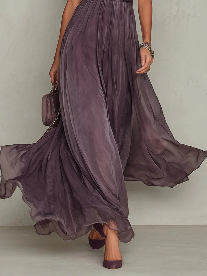 Flavia | Elegant Lace-Trim Maxi Dress