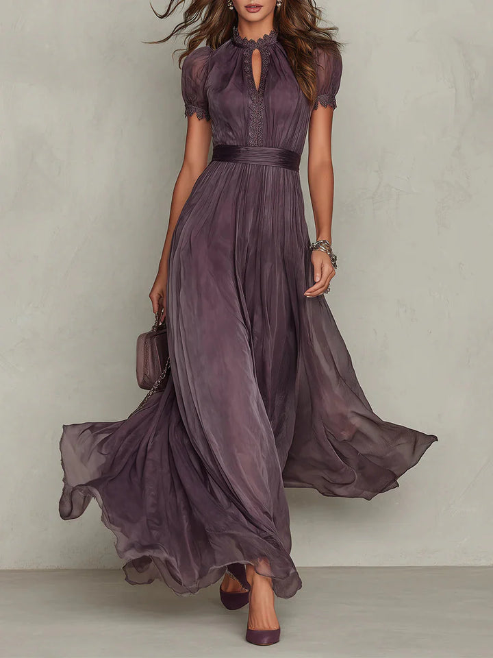 Flavia | Elegant Lace-Trim Maxi Dress