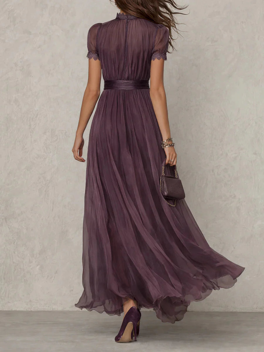 Flavia | Elegant Lace-Trim Maxi Dress