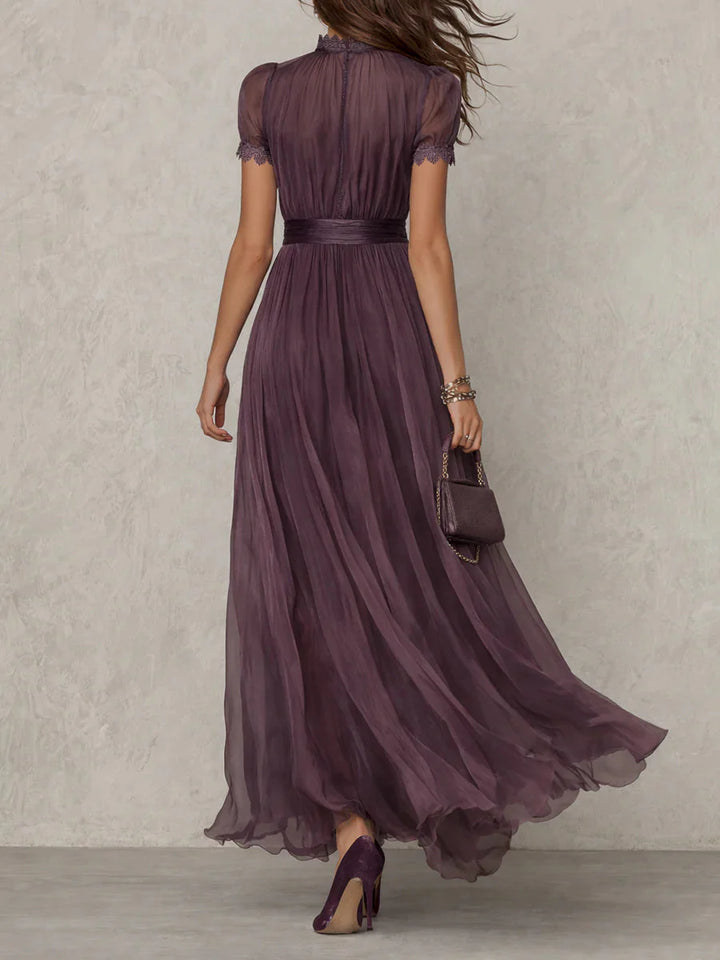 Flavia | Elegant Lace-Trim Maxi Dress