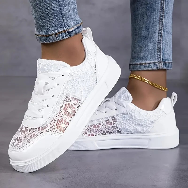 Lunara™ Ivory Lace Sneakers