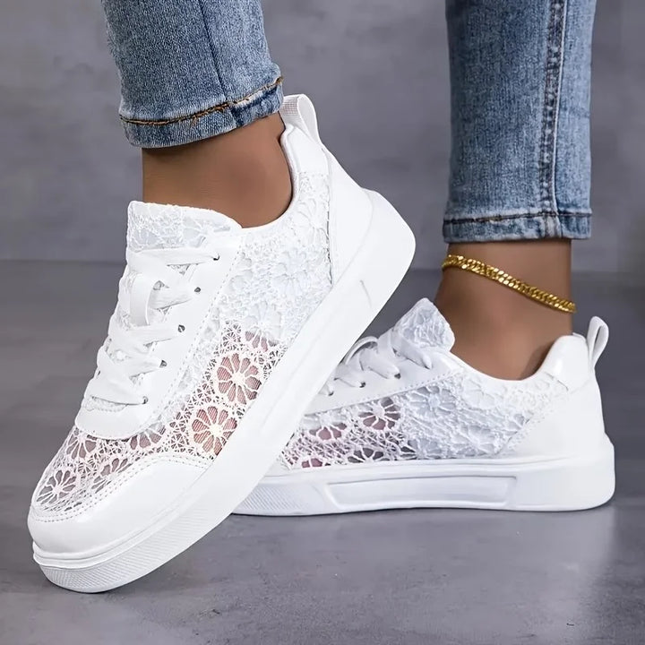 Lunara™ Ivory Lace Sneakers