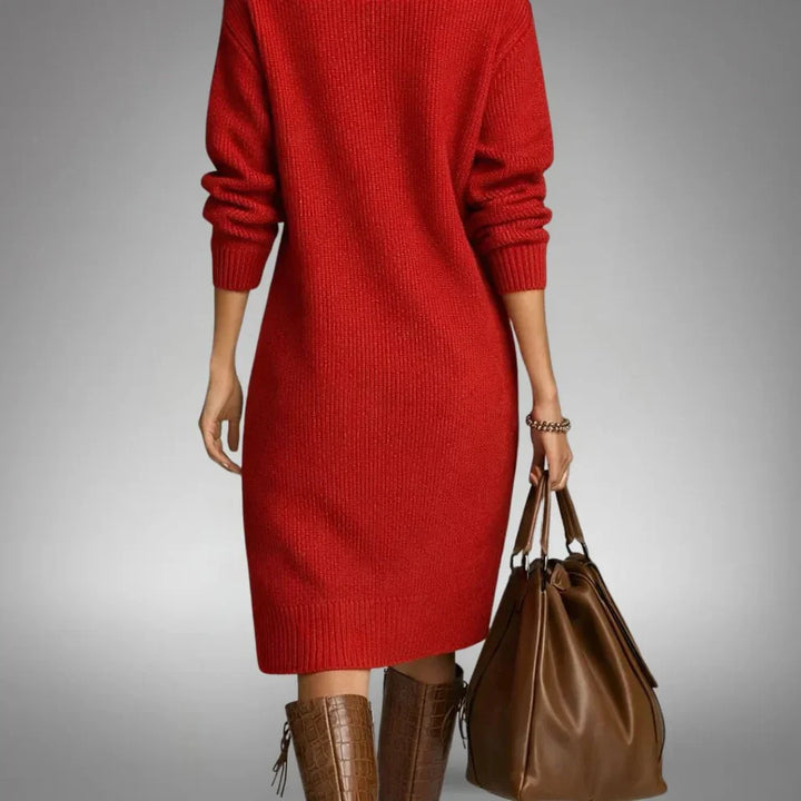 Constance™ | Soft Knit Dress with Buttons
