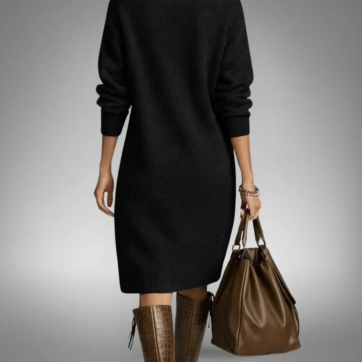 Constance™ | Soft Knit Dress with Buttons