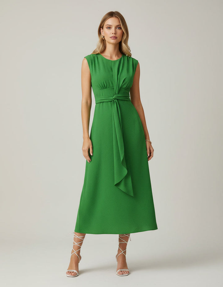 Eva | Elegant Sleeveless Dress with Adjustable Belt