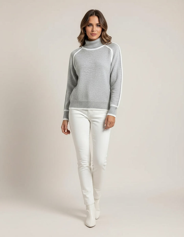 CHRISTINE ELEGANT RELAXED-FIT TURTLENECK SWEATER