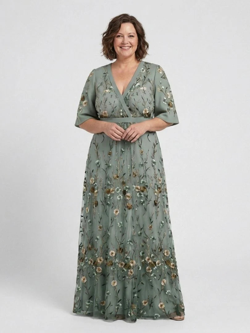Élodie™ | Floral V-Neck Maxi Dress
