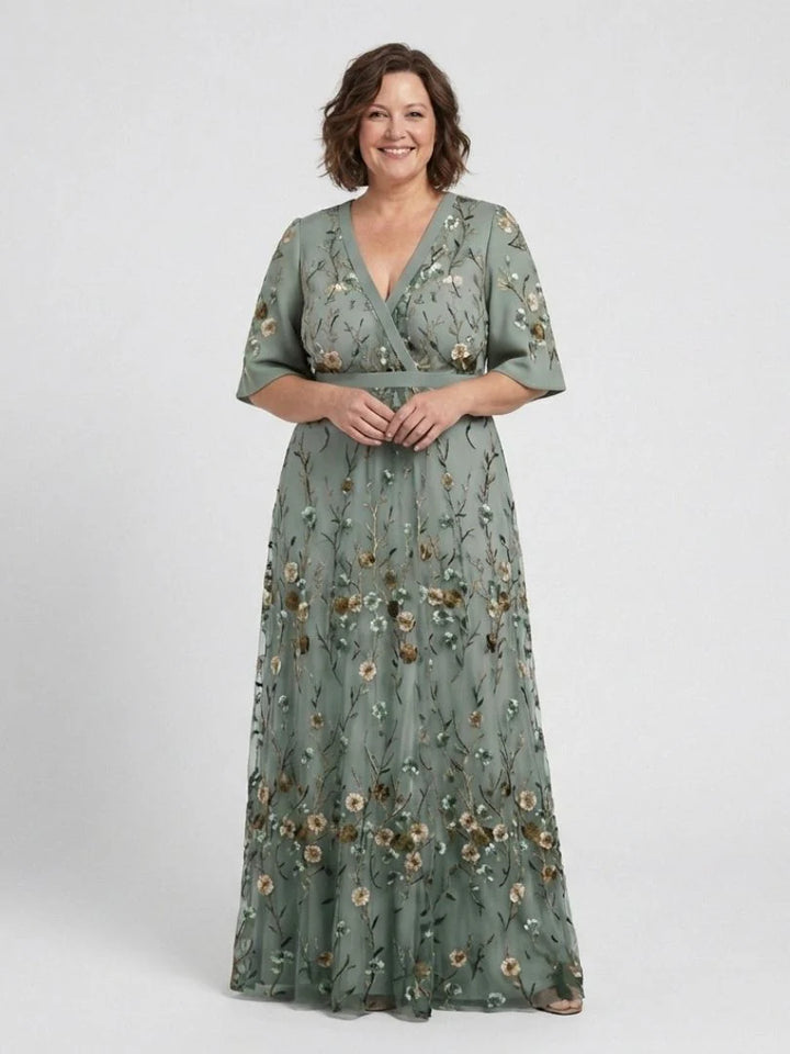 Élodie™ | Floral V-Neck Maxi Dress