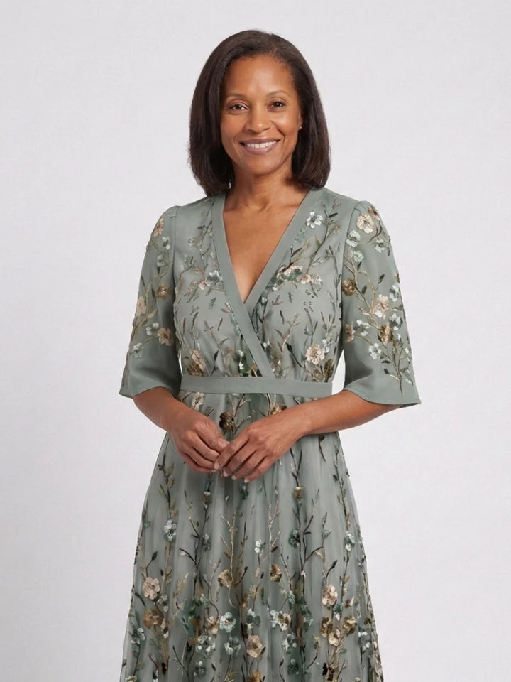 Élodie™ | Floral V-Neck Maxi Dress