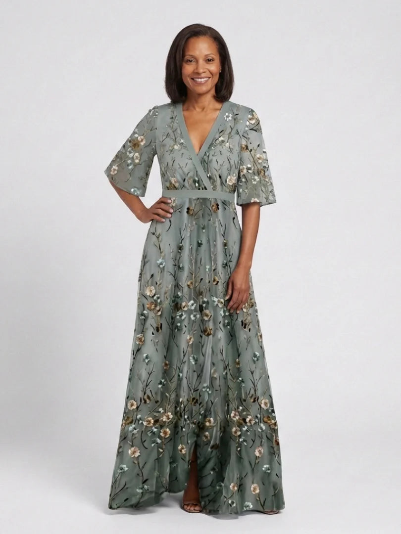 Élodie™ | Floral V-Neck Maxi Dress