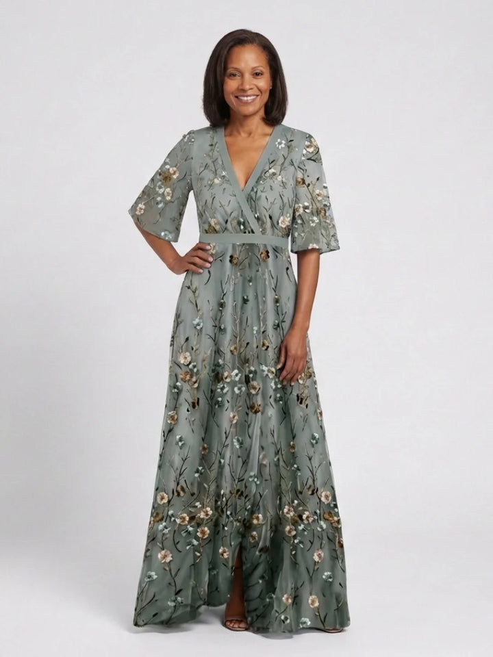Élodie™ | Floral V-Neck Maxi Dress