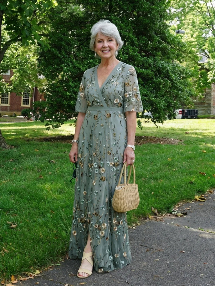 Élodie™ | Floral V-Neck Maxi Dress
